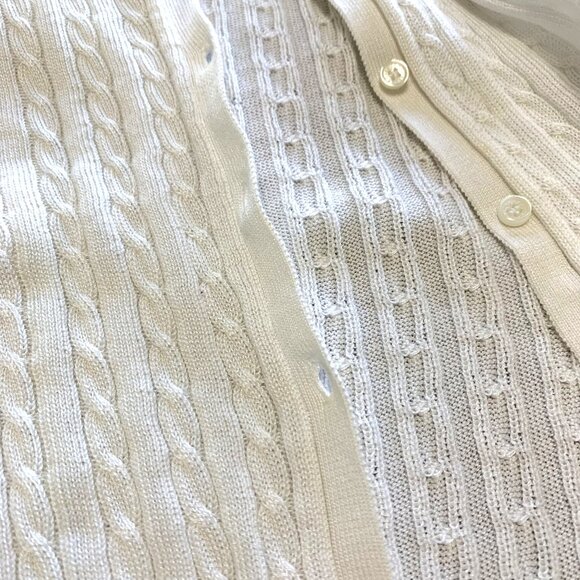 NWT 2 White Knitted Toddler Cardigans. Button Down. Ribbed. Unisex - Picture 7 of 11